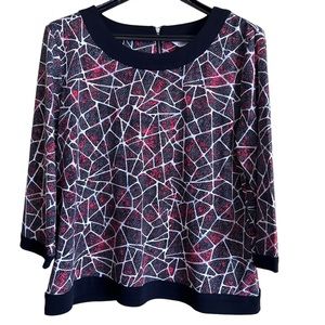Northern Reflections women’s top large black red white‎ zippered back size large